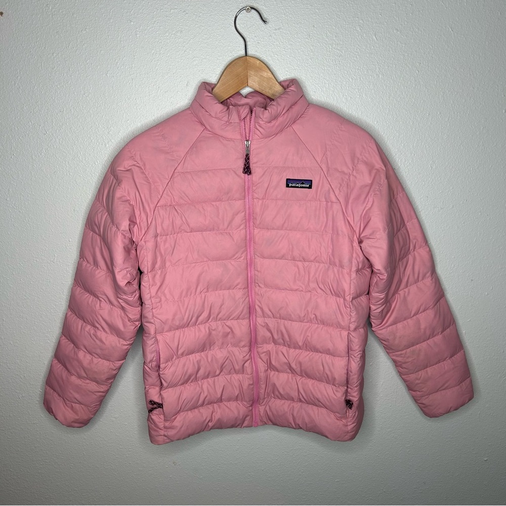 Patagonia Girls Pink Puffer Down Jacket Size XL 14